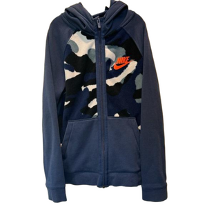Nike Boys Blue Camo Zip Up Sweatshirt w/hood YM